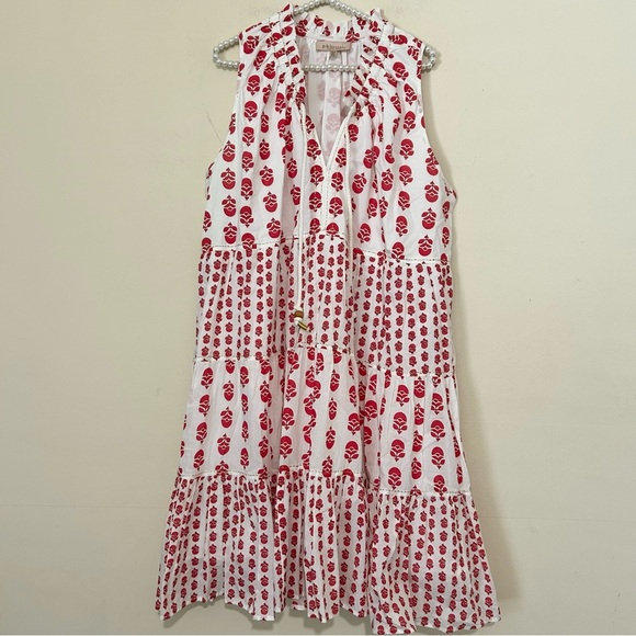 Philosophy Tiered Patterned Res & White Sleeveless Boho Dress SIZE 2X - Picture 2 of 5